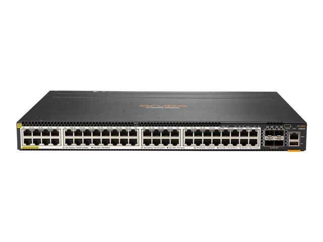 HPE Aruba 6300M - Switch - L3 - Managed - 48 x 100/1000/2.5G/5G (PoE+) + 4 x 1 Gigabit / 10 Gigabit / 25 Gigabit / 50 Gigabit SFP56 (uplink / stacking) - front and side to back - rack-mountable - PoE+ (2880 W)