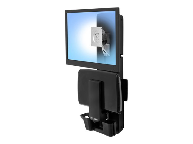 Ergotron StyleView Sit-Stand Vertical Lift, Patient Room - Mounting kit (wrist rest, mouse pouch, panel vertical lift, barcode scanner holder, keyboard tray, monitor arm, slide-out mouse tray) - for LCD display / PC equipment - medical - black - screen size: 24\" - wall-mountable