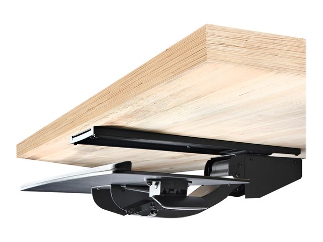 StarTech.com Under Desk Keyboard Tray, Full Motion & Height Adjustable Keyboard and Mouse Tray, 10\" x 26\" Platform, Ergonomic Sliding Computer Keyboard Holder with Mouse Pad & Wrist Rest - Desk Mount Keyboard Tray - Keyboard/mouse tray - under-desk mountable - black