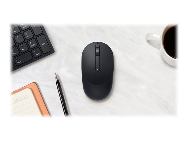 Dell MS300 - Mouse - full size - right and left-handed - optical LED - 3 buttons - wireless - 2.4 GHz - black - retail - box - with 3 years Next Business Day Advanced Exchange Service