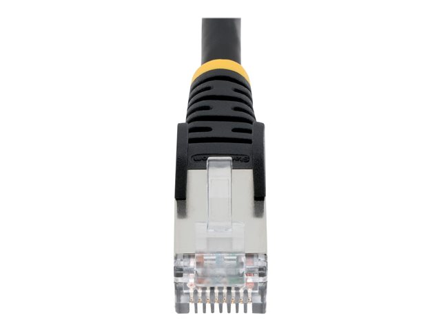 StarTech.com 1.5m CAT6a Ethernet Cable - Black - Low Smoke Zero Halogen (LSZH) - 10GbE 500MHz 100W PoE++ Snagless RJ-45 w/Strain Reliefs S/FTP Network Patch Cord - Patch cable - RJ-45 (M) to RJ-45 (M) - 1.5 m - S/FTP - CAT 6a - IEEE 802.3bt - snagless, stranded, molded, halogen-free - black