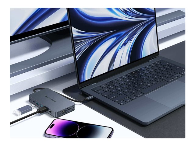 HYPERDRIVE(R) DUAL HDMI 10-IN1 TRAVEL DOCK FOR M1 MACBOOK (SILICON MOTION)