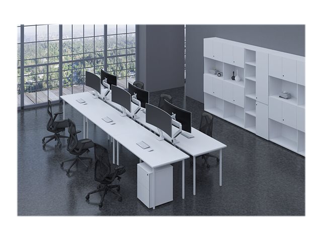 Neomounts NM-D775PLUS - Mounting kit - full-motion - for LCD display - aluminium - white - screen size: 10\"-49\" - clamp mountable, grommet, desk-mountable