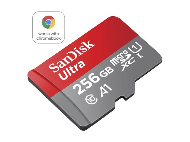 SanDisk Ultra - Flash memory card (microSDXC to SD adapter included) - 256 GB - A1 / UHS Class 1 / Class10 - microSDXC UHS-I