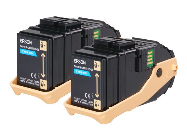 Epson Double Pack - 2-pack - cyan - original - toner cartridge - for Epson AL-C9500DN, AcuLaser C9300D2TN, C9300D3TNC, C9300DN, C9300DTN, C9300N, C9300TN