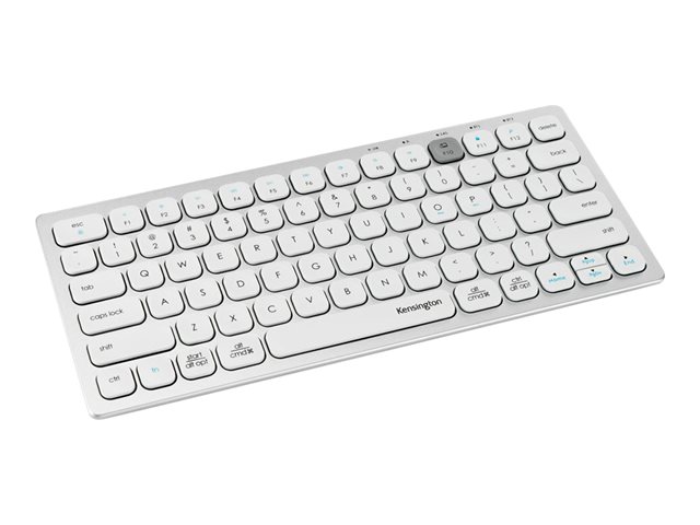 Kensington Multi-Device Dual Wireless Compact Keyboard - Keyboard - wireless - 2.4 GHz, Bluetooth 3.0, Bluetooth 5.0 - UK - silver
