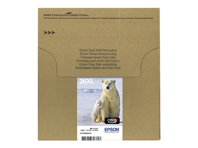 Epson Multipack 26XL EasyMail - 4-pack - 41.3 ml - XL - black, yellow, cyan, magenta - original - mailable - ink cartridge - for Expression Premium XP-510, 520, 600, 605, 610, 615, 620, 625, 700, 710, 720, 800, 810, 820