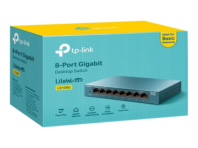 TP-Link LiteWave LS108G - Switch - unmanaged - 8 x 10/100/1000 - desktop - AC 220 V
