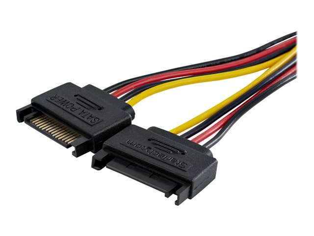 StarTech.com Dual SATA to LP4 Power Doubler Cable Adapter, 2 SATA to 4 Pin LP4 Internal PC Peripheral Power Supply Connector, SATA Y Cable, Male/Female, 18 AWG Wire, 9 Amps at 12V (108W) - 18AWG Copper Wires (DSATPMOLP4) - Power adapter - SATA power (M) to 4 PIN internal power (F) - 5 - 12 V - 9 A - 19.1 cm