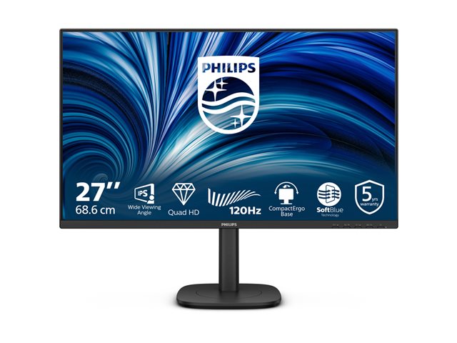 27B2N3500J 27\" IPS QHD, 4ms, 2560x1440@120 Hz Wid 16/9, DP-HDMI, Brightness 350 cd/m², S Contrastratio 50M:1, Viewing angle 178°/178°, Low blue light, Speakers, Height adjustment, Pivot, Black