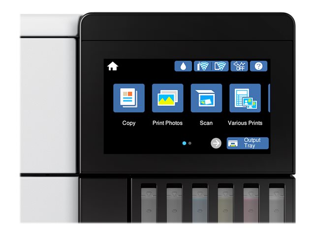 Epson EcoTank ET-8500 - Multifunction printer - colour - ink-jet - refillable - A4/Letter (media) - up to 16 ppm (printing) - USB, LAN, Wi-Fi(ac), USB host - white