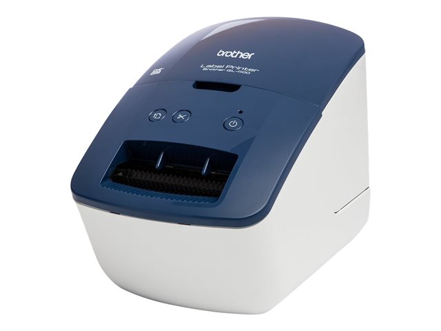 Brother QL-600B - Label printer - direct thermal - Roll (6.2 cm) - 300 x 300 dpi - up to 71 mm/sec - USB 2.0 - blue-white