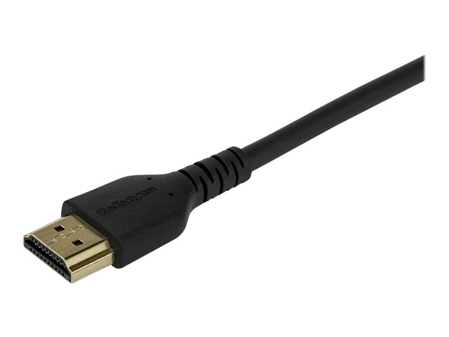 StarTech.com 1m Premium Certified HDMI 2.0 Cable with Ethernet, Durable High Speed UHD 4K 60Hz HDR 10, 3ft Rugged M/M HDMI Cord with Aramid Fiber, TPE, Ultra HD Monitors, TVs & Displays - Heavy duty HDMI cable - Premium High Speed - HDMI cable with Ethernet - HDMI male to HDMI male - 1 m - black - for P/N: TB3DKM2HDL