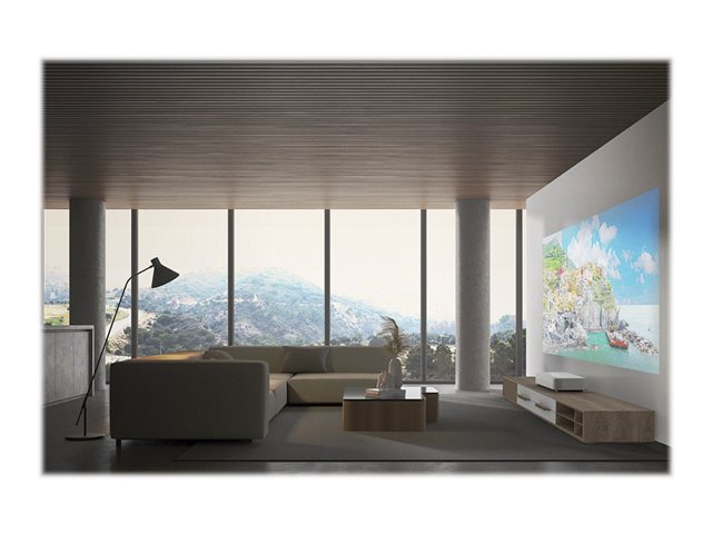 Epson EH-LS800W - 3LCD projector - 4000 lumens (white) - 4000 lumens (colour) - 3840 x 2160 (3 x 1920 x 1080) - 16:9 - 4K - ultra short-throw fixed lens - 802.11ac wireless - black / white - Android TV