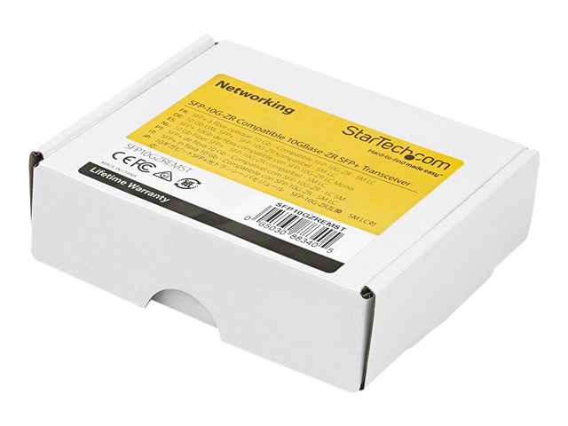 StarTech.com Dell EMC SFP-10G-ZR Compatible SFP+ Module, 10GBASE-ZR, 10GbE Single Mode (SMF) Fiber SMF Optic Transceiver, 10GE Gigabit Ethernet SFP+, LC Connector, 80km, 1550nm, DDM, 10Gb SFP+ - Lifetime Warranty (SFP10GZREMST) - SFP+ transceiver module (equivalent to: Dell EMC SFP-10G-ZR) - 10 GigE - 10GBase-ZR - LC single-mode - up to 80 km - 1550 nm