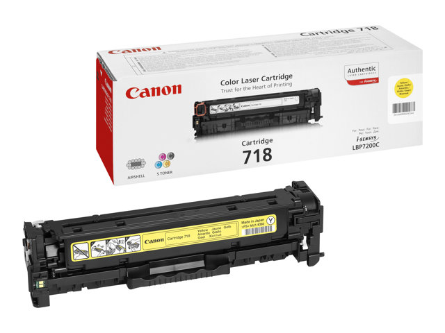 Canon 718 Yellow - Yellow - original - toner cartridge - for imageCLASS LBP7200, i-SENSYS MF8330, MF8350, Laser Shot LBP-7200, Satera MF8330, MF8350