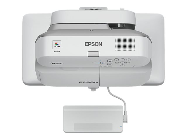 Epson EB-695Wi - 3LCD projector - 3500 lumens (white) - 3500 lumens (colour) - WXGA (1280 x 800) - 16:10 - 720p - LAN - grey, white