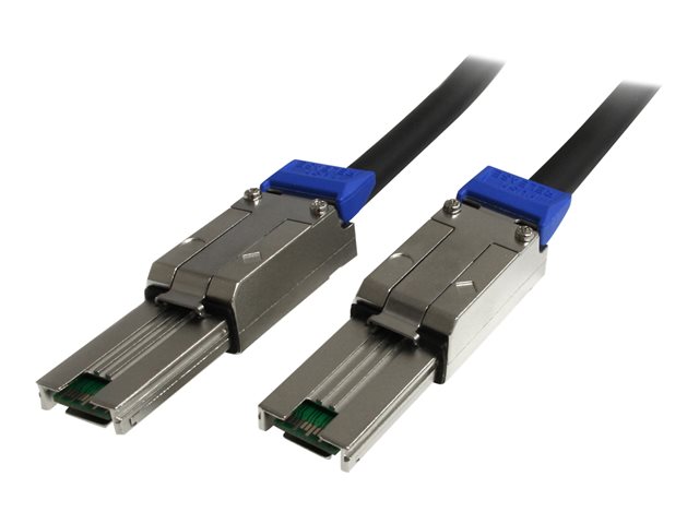 StarTech.com 2m External Mini SAS Cable - Serial Attached SCSI SFF-8088 to SFF-8088 - 2x SFF-8088 (M) - 2 meter, Black (ISAS88882) - SAS external cable - TAA Compliant - SAS 6Gbit/s - 4-Lane - 26 pin 4x Shielded Mini MultiLane SAS (SFF-8088) (P) to 26 pin 4x Shielded Mini MultiLane SAS (SFF-8088) (P) - 2 m - latched - black