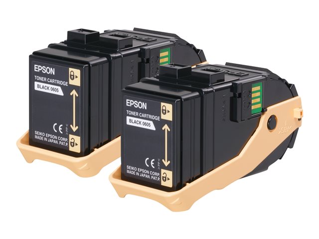 Epson Double Pack - 2-pack - black - original - toner cartridge - for Epson AL-C9500DN, AcuLaser C9300D2TN, C9300D3TNC, C9300DN, C9300DTN, C9300N, C9300TN