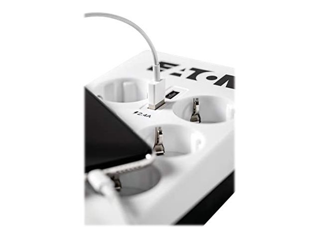 Eaton Protection Box - Surge protector - AC 220-250 V - 2500 Watt - output connectors: 6 - white