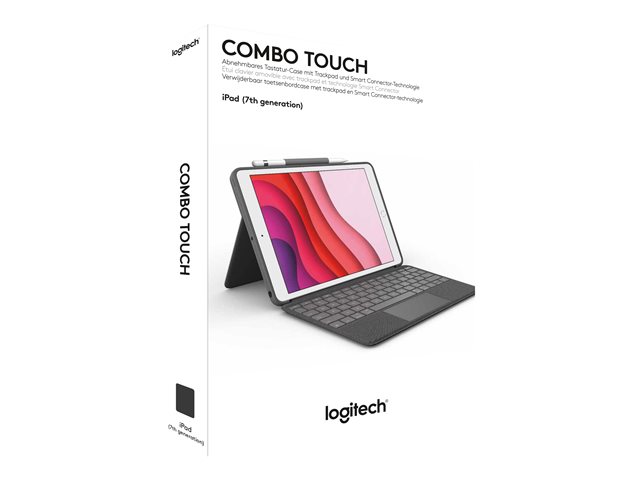 Logitech Combo TouchKeyboard and folio casewith trackpadbacklitApple Smart connectorQwertygraphitefor iPad (7th gen)
