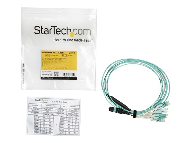 2m MTP/MPO to 4xLC/PC Fiber Cable