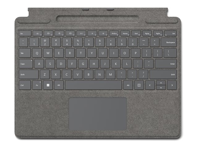 Microsoft Surface Pro Signature Keyboard - Keyboard - with accelerometer, trackpad, Surface Slim Pen 2 storage and charging tray - platinum - commercial