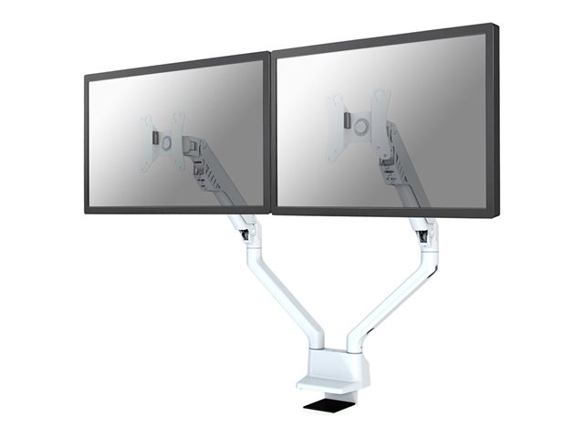 Neomounts FPMA-D750DWHITE2 - Mounting kit (desk mount) - full-motion - for 2 LCD displays - white - screen size: 10\"-32\" - clamp mountable, grommet