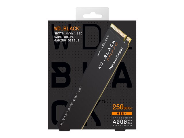 WD_BLACK SN770 WDS250G3X0E - SSD - 250 GB - internal - M.2 2280 - PCIe 4.0 x4 (NVMe)