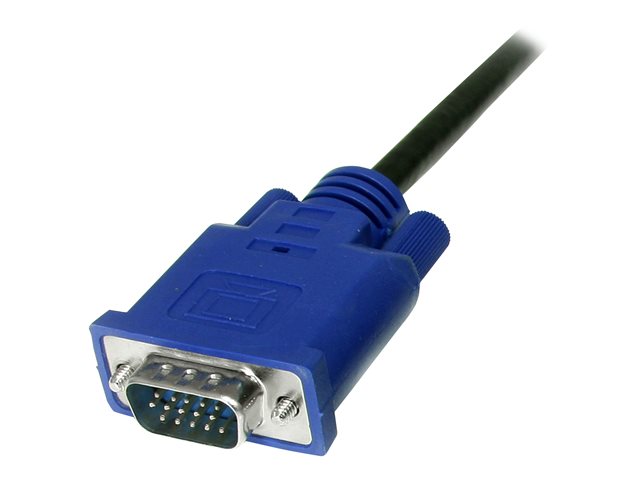 StarTech.com 3-in-1 Ultra Thin PS/2 KVM Cable - Keyboard / video / mouse (KVM) cable - PS/2, HD-15 (VGA) (M) to HD-15 (VGA) (M) - 6 ft - SVECON6 - Keyboard / video / mouse (KVM) cable - PS/2, HD-15 (VGA) (M) to HD-15 (VGA) (M) - 1.8 m - molded - for P/N: CABCONS1716I, RACKCONS1908, RACKCONS1916, SV1631DUSBGB, SV831DUSBA, SV831DUSBGB