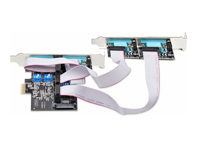 StarTech.com 4-Port Serial PCIe Card, Quad-Port PCI Express to RS232/RS422/RS485 (DB9) Serial Card, Low-Profile Bracket Incl., 16C1050 UART, TAA-Compliant, For Windows/Linux, TAA Compliant - Level-4 ESD Protection (PS74ADF-SERIAL-CARD) - Serial adapt
