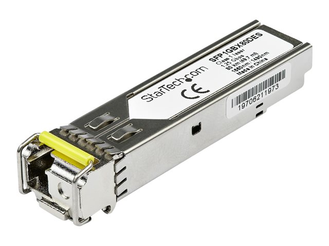 StarTech.com Dell EMC SFP-1G-BX80-D Compatible SFP Module, 1000BASE-BX-D, 1 Gigabit Ethernet Bi-Directional (BiDi) Fiber Single Strand SFP, LC 80km, Mini GBIC Transceiver SFP, Downstream - Lifetime Warranty (SFP1GBX80DES) - SFP (mini-GBIC) transceiver module (equivalent to: Dell EMC SFP-1G-BX80-D) - GigE - 1000Base-BX80-D - LC single-mode - up to 80 km - 1550 (TX) / 1490 (RX) nm
