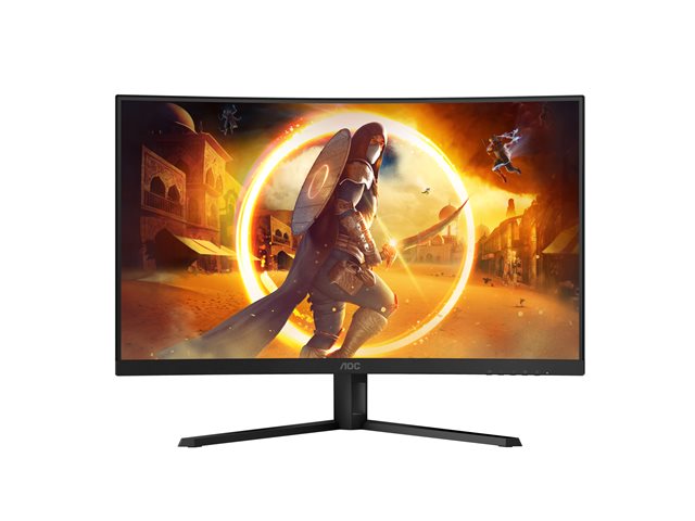 AOC Gaming CQ32G4VE - G4 Series - LED monitor - gaming - curved - 32\" (31.5\" viewable) - 2560 x 1440 QHD @ 180 Hz - Fast VA - 300 cd/m² - 3500:1 - HDR10 - 0.5 ms - 2xHDMI, DisplayPort - black, grey