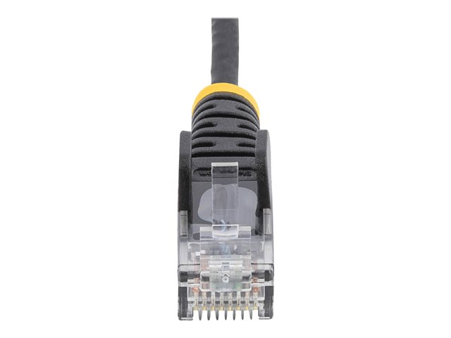 StarTech.com 50cm Slim LSZH CAT6 Ethernet Cable, 10 Gigabit Snagless RJ45 100W PoE Patch Cord, CAT 6 10GbE UTP Network Cable w/Strain Relief, Black, Fluke Tested/ETL/Low Smoke Zero Halogen - Category 6 - 28AWG (N6PAT50CMBKS) - Patch cable - RJ-45 (M) to RJ-45 (M) - 50 cm - CAT 6 - snagless - black