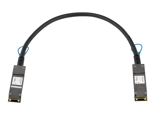 StarTech.com Juniper EX-QSFP-40GE-DAC-50CM Compatible 0.5m 40G QSFP+ to QSFP+ Direct Attach Cable Twinax, 40GbE QSFP+ Copper DAC 40Gbps Low Power Passive Transceiver Module DAC QSFP+ Cable - Lifetime Warranty (EXQSFP4050CM) - 40GBase direct attach cable - QSFP+ latched to QSFP+ latched - 50 cm - twinaxial - SFF-8436 - passive - black