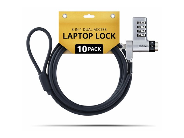 10-Pack 3-in-1 Dual-Access Laptop Lock