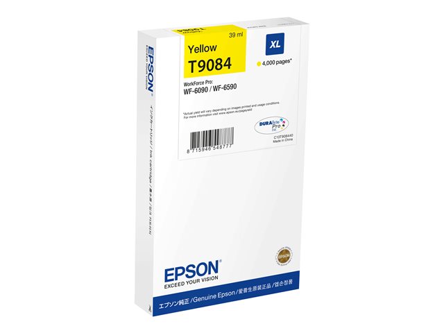Epson T9084 - 39 ml - XL size - yellow - original - ink cartridge - for WorkForce Pro WF-6090, WF-6590