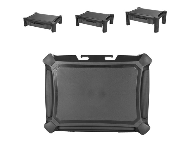 StarTech.com Adjustable Monitor Riser - Drawer - Monitors up to 32\"- Adjustable Height - Monitor Stand - Computer Monitor Riser (MONSTADJD) - Stand (stand surface, 8 small risers, 4 large risers) - for Monitor - plastic - black - screen size: 13\"-32\"