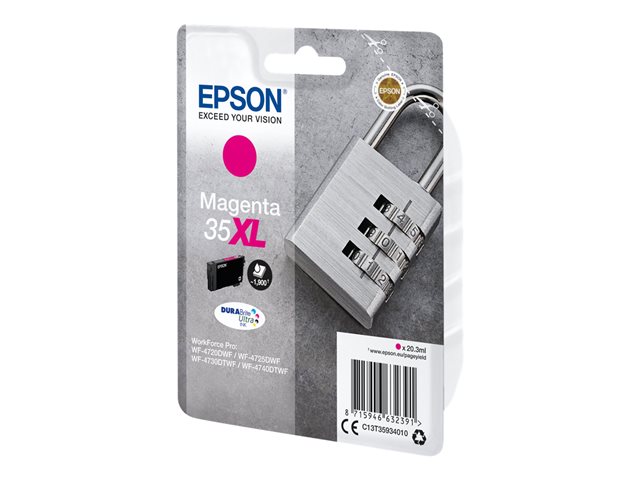 Epson 35XL - 20.3 ml - XL - magenta - original - blister with RF/acoustic alarm - ink cartridge - for WorkForce Pro WF-4720, WF-4720DWF, WF-4725DWF, WF-4730, WF-4740, WF-4740DTWF