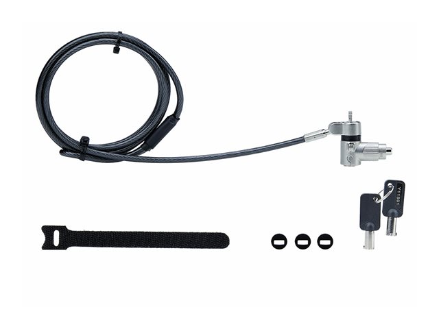 StarTech.com 3-in-1 Laptop Lock Compatible w/Noble Wedge/Nano/K-Slot - Security cable lock - black & silver - 2 m