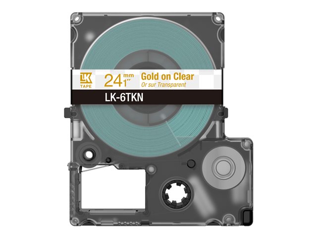 Epson LabelWorks LK-6TKN - Metallic - gold on clear - Roll (2.4 cm x 9 m) 1 cassette(s) hanging box - tape cartridge - for LabelWorks LW-C610
