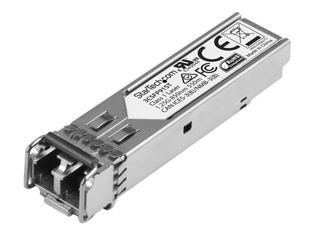 StarTech.com HPE 3CSFP91 Compatible SFP Module, 1000BASE-SX, 1GbE Multi Mode (MMF) Fiber Optic Transceiver, 1GE Gigabit Ethernet SFP, LC Connector, 550m, 850nm, DDM, HPE 3812, 3824, 3848 - Lifetime Warranty (3CSFP91ST) - SFP (mini-GBIC) transceiver module (equivalent to: HP 3CSFP91) - 1GbE - 1000Base-SX - LC multi-mode - up to 550 m - 850 nm