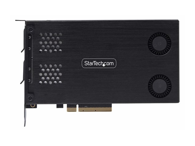StarTech.com Dual-Bay M.2 NVMe SSD Removable Mobile Rack for PCIe x8 Slot - Interface adapter - M.2 - M.2 NVMe Card / PCIe (NVMe) - PCIe 4.0 x8 - black