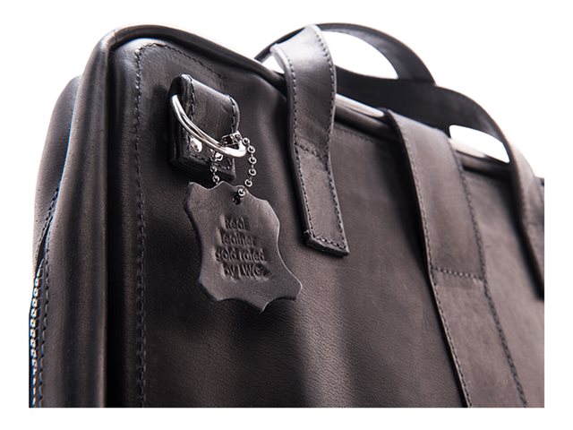 Viva Laptoptas full grain leather zwart