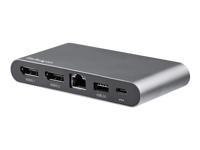 StarTech.com USB C Dock, 4K Dual Monitor DisplayPort, Mini Laptop Docking Station, 100W Power Delivery Passthrough, GbE, 2-Port USB-A Hub, USB Type-C Multiport Adapter 3.3' Cable, Dual DP - Portable USB-C Dock (DK30C2DAGPD) - Docking station - USB-C - 2 x DP - 1GbE - for P/N: ARMBARDUO, ARMBARDUOV, ARMDUAL, ARMDUAL30, ARMDUALV, ARMSLIMDUO