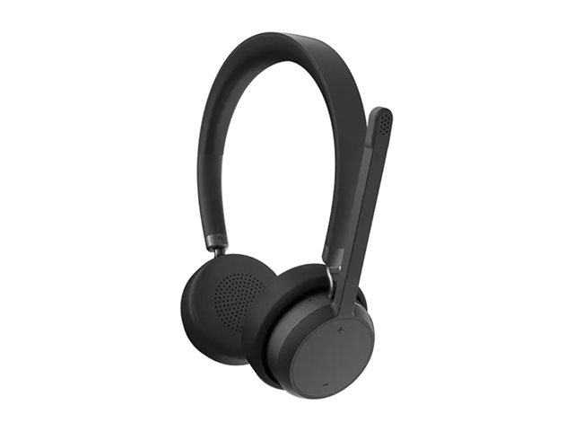 Lenovo - Headphones with mic - on-ear - wireless - black