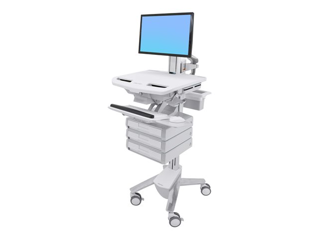 Ergotron StyleView Cart with LCD Pivot, 3 Drawers - Cart - open architecture - for LCD display / PC equipment - plastic, aluminium, zinc-plated steel - screen size: up to 24\"
