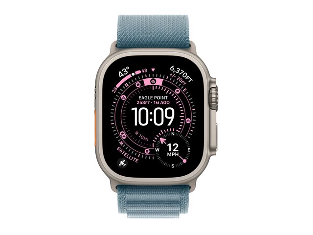 Apple Watch Ultra 3 GPS + Cellular 49mm Natural Titanium Case with Light Blue Alpine Loop - Medium