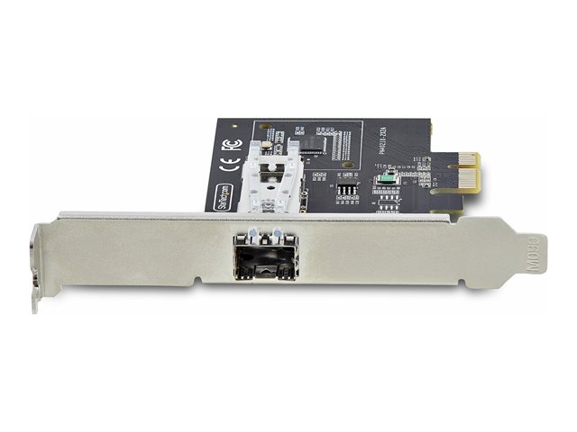 StarTech.com 1-Port GbE SFP Network Card, PCIe 2.1 x1, Intel I210-IS, 1GbE Controller, 1000BASE Copper/Fiber Optic, Single-Port Gigabit Ethernet NIC, Desktop/Server Backplanes - Windows and Linux Compatible (P011GI-NETWORK-CARD) - Network adapter - PCIe 2.0 - Gigabit SFP x 1 - black
