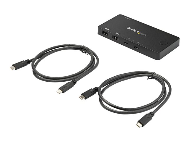 StarTech.com 2 Port USB C KVM Switch, 4K 60Hz HDMI, Compact Dual Port UHD USB Type C Desktop Mini KVM Switch with USB C Cables, Bus Powered, MacBook iPad Pro ThinkPad IdeaPad EliteBook - 4K HDMI KVM Switch - KVM / audio switch - 2 x KVM / audio - desktop